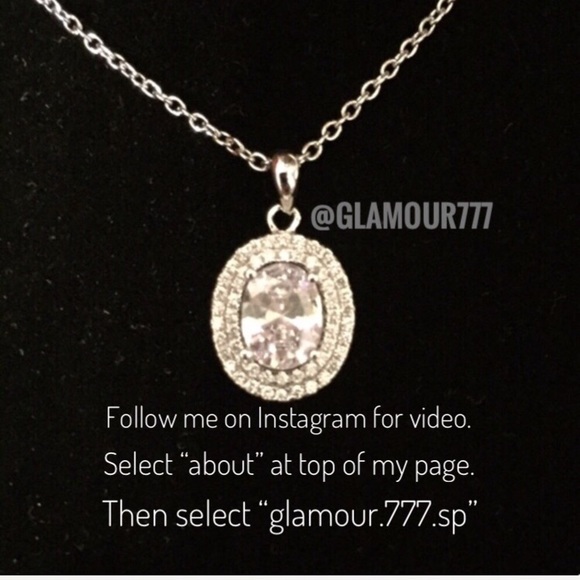 Sterling Silver Simulated Diamond Pendant &chain - Picture 3 of 7